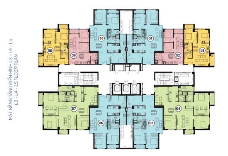 Mặt bằng tổng thể chung cư The Link 345 Ciputra