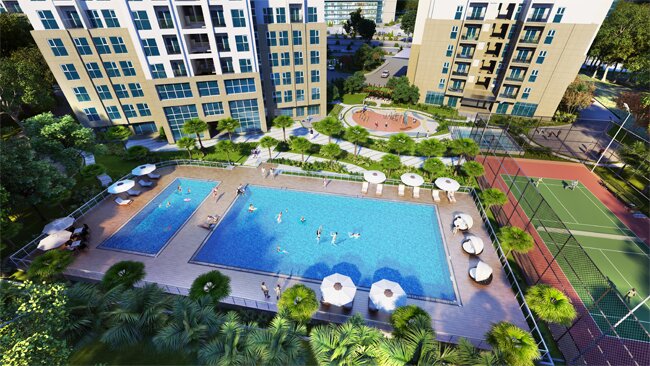 Bể bơi căn hộ cao cấp dự ánchung cư the Link ciputra