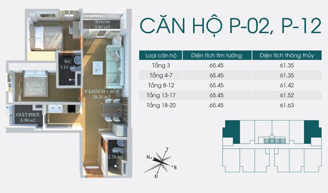 Thiết kế căn hộ 02-12 Packexim 2